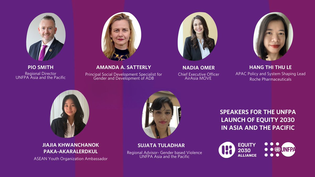 Meet the speakers as we launch @UNFPA’s #Equity2030 Alliance in Asia-Pacific today! Curious to know what it's about? Read to find out: unfpa.org/equity-2030-al…