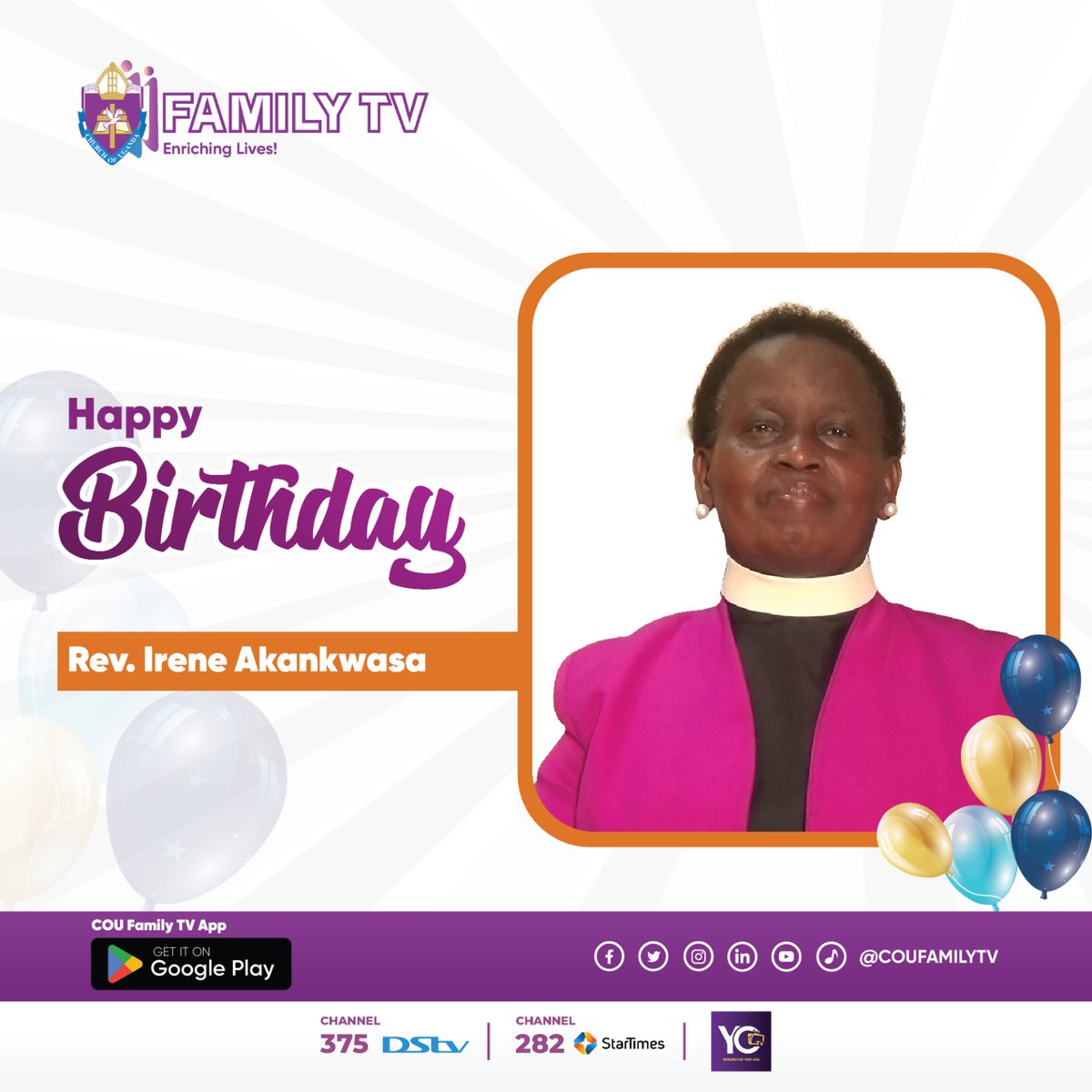 Happy birthday to you Rev. Irene Akankwasa. May your special day be filled with blessings, love, and joy as you continue to inspire and guide others with your faith and wisdom.
#birthdaywishes #EnrichingLives