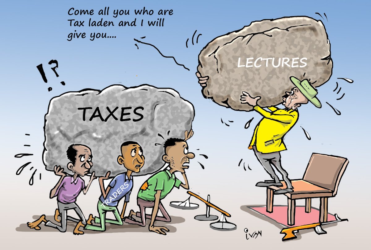 President Museveni scrapped penalties imposed on traders for not enrolling on the Electronic Fiscal Receipting and Invoicing solution but maintained that Government will continue collecting taxes despite their protestations. #MonitorToon #MonitorUpdates