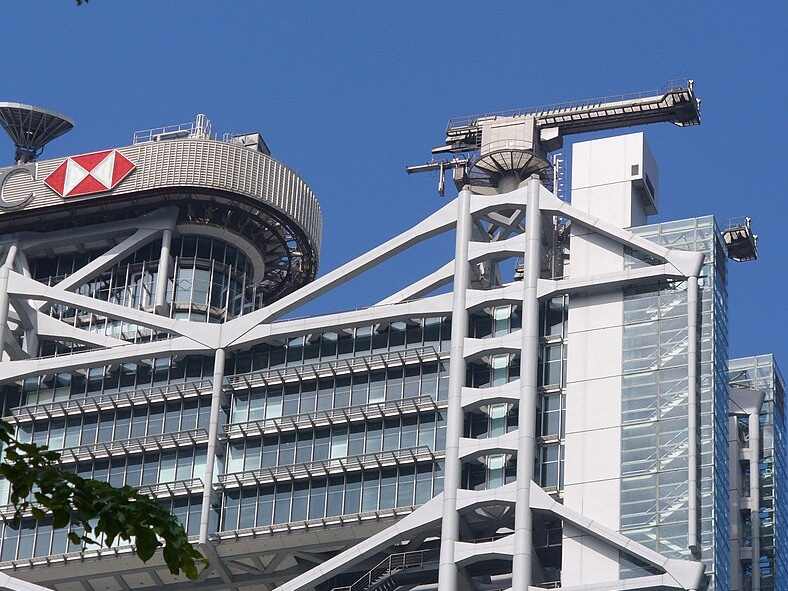 qikipedia's tweet photo. The HSBC building in Hong Kong had cannons installed to counteract the bad feng shui of the nearby Bank of China building. (Image: David Drascic) https://t.co/md73pnU8nc