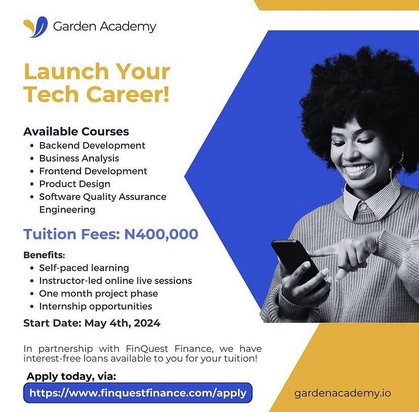 Are you wondering if you can still join this bootcamp? The answer is YES!

Visit gardenacademy.io/bootcamp to register now!

#tech #techtransition #careertransition #elearning #techcourses #techschool #upskill #upskilling #selfdevelopment #careerdevelopment #gardenacademy