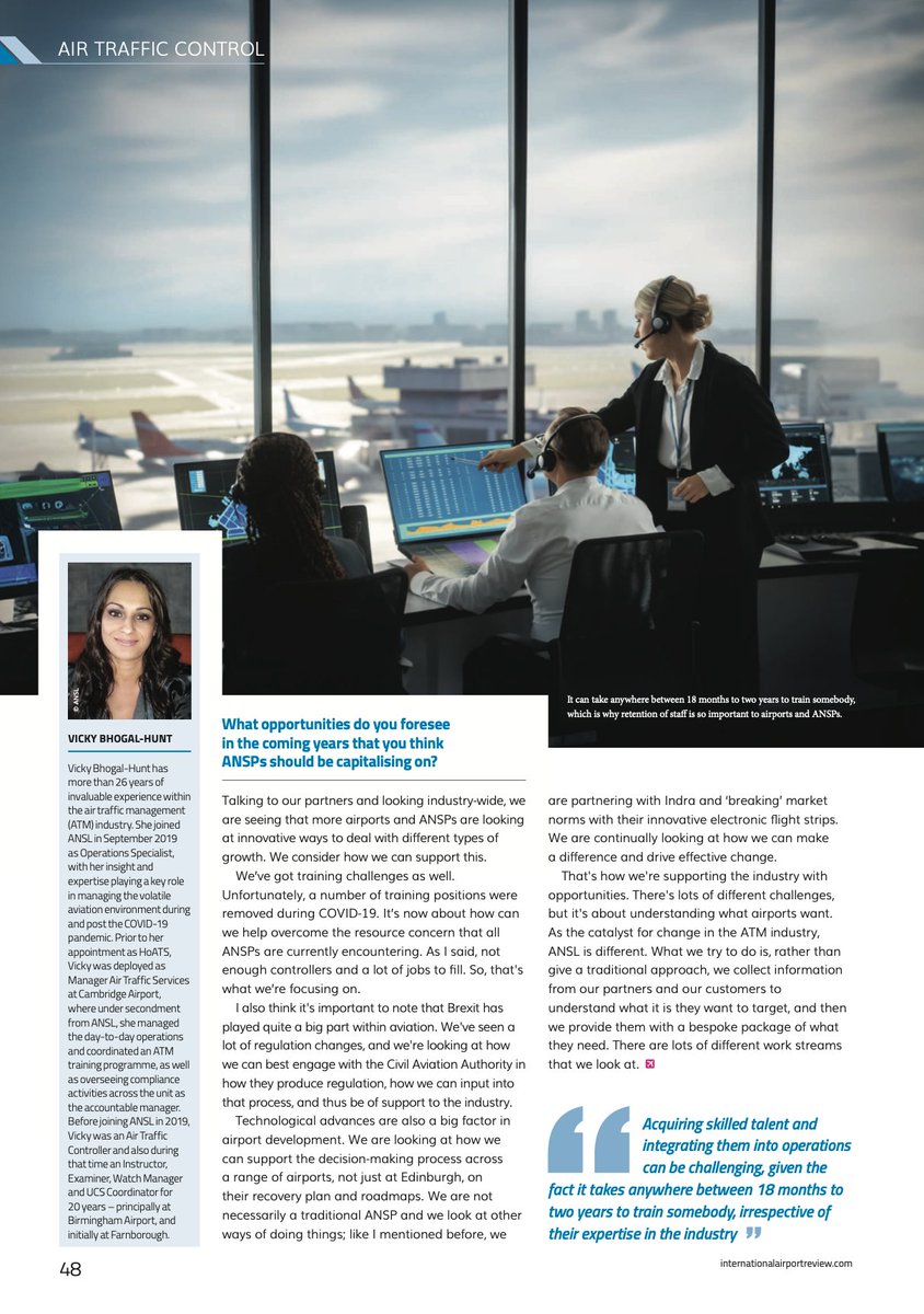 🚨Our HoATS for Edinburgh Airport, Vicky Bhogal-Hunt caught up with <a href="/IntAirport/">International Airport Review</a> to discuss airport development, the future of ATC operations at <a href="/EDI_Airport/">Edinburgh Airport</a> and how ANSL tailor its solutions to the needs of airports. 🛫

#ATM #ATC #Edinburgh #Airport
