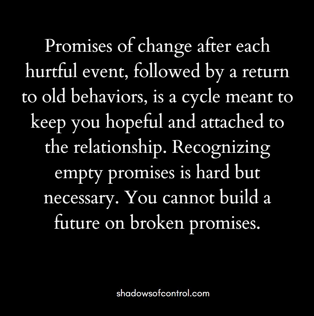 It is natural to hope for change and for your partner to return to the person you thought they were in the beginning. But when they hurt you and promise not to do it again, don't believe them. #domesticabuse #abusiverelationship #emotionalabuse #coercivecontrol