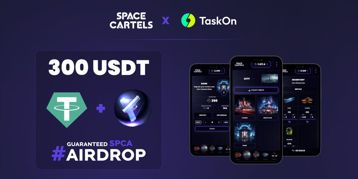 Join our campaign in partnership with @taskonxyz! 💰Win 10 x 30 USDT, 🪂Qualify for Guaranteed $SPCA #Airdrop, 💵 Play for just 1 USDC! Link to the campaign in the comment👇