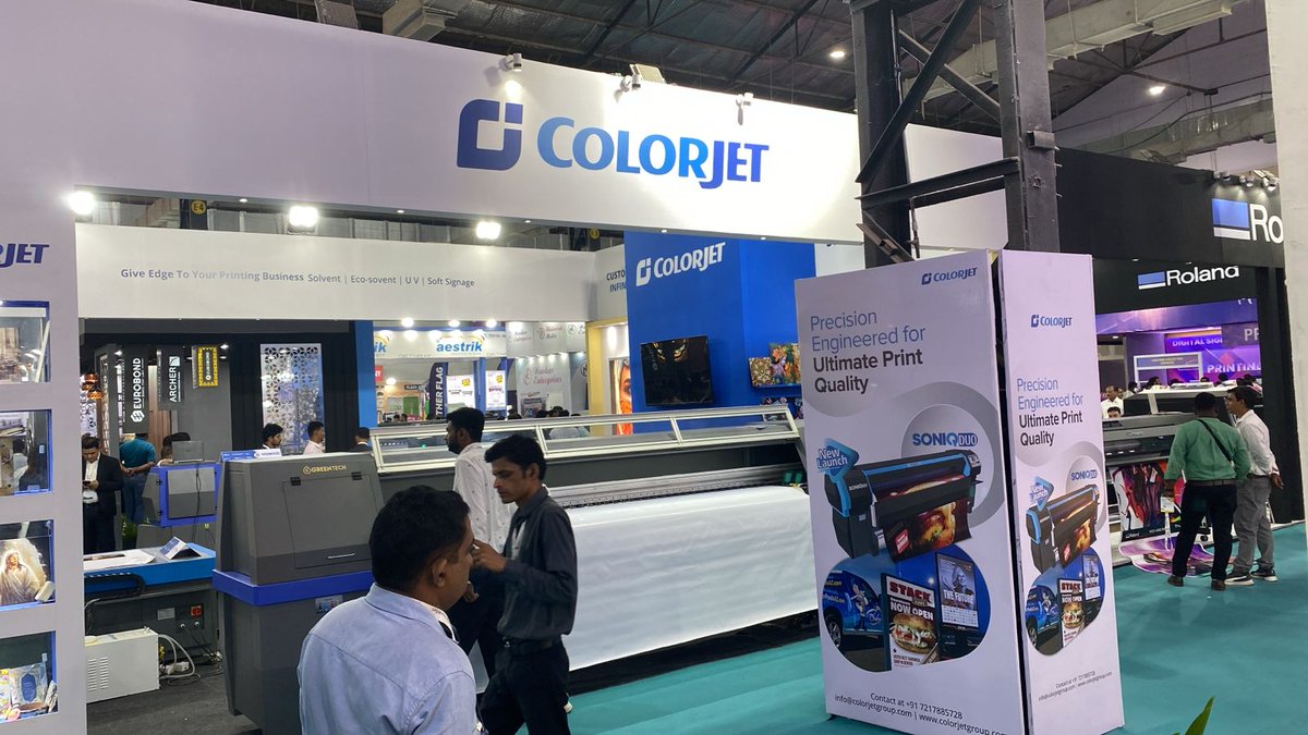 𝐃𝐚𝐲 𝟏 𝐚𝐭 𝐌𝐞𝐝𝐢𝐚 𝐄𝐱𝐩𝐨 𝐌𝐮𝐦𝐛𝐚𝐢 𝟐𝟎𝟐𝟒
Team ColorJet is geared up and ready to rock and welcome you at the Media Expo 𝐌𝐮𝐦𝐛𝐚𝐢 𝟐𝟎𝟐𝟒

#mediaexpo #uvprinter #exhibition #printingindustry #printingsolutions #ecosolventprinter #printing #signage
