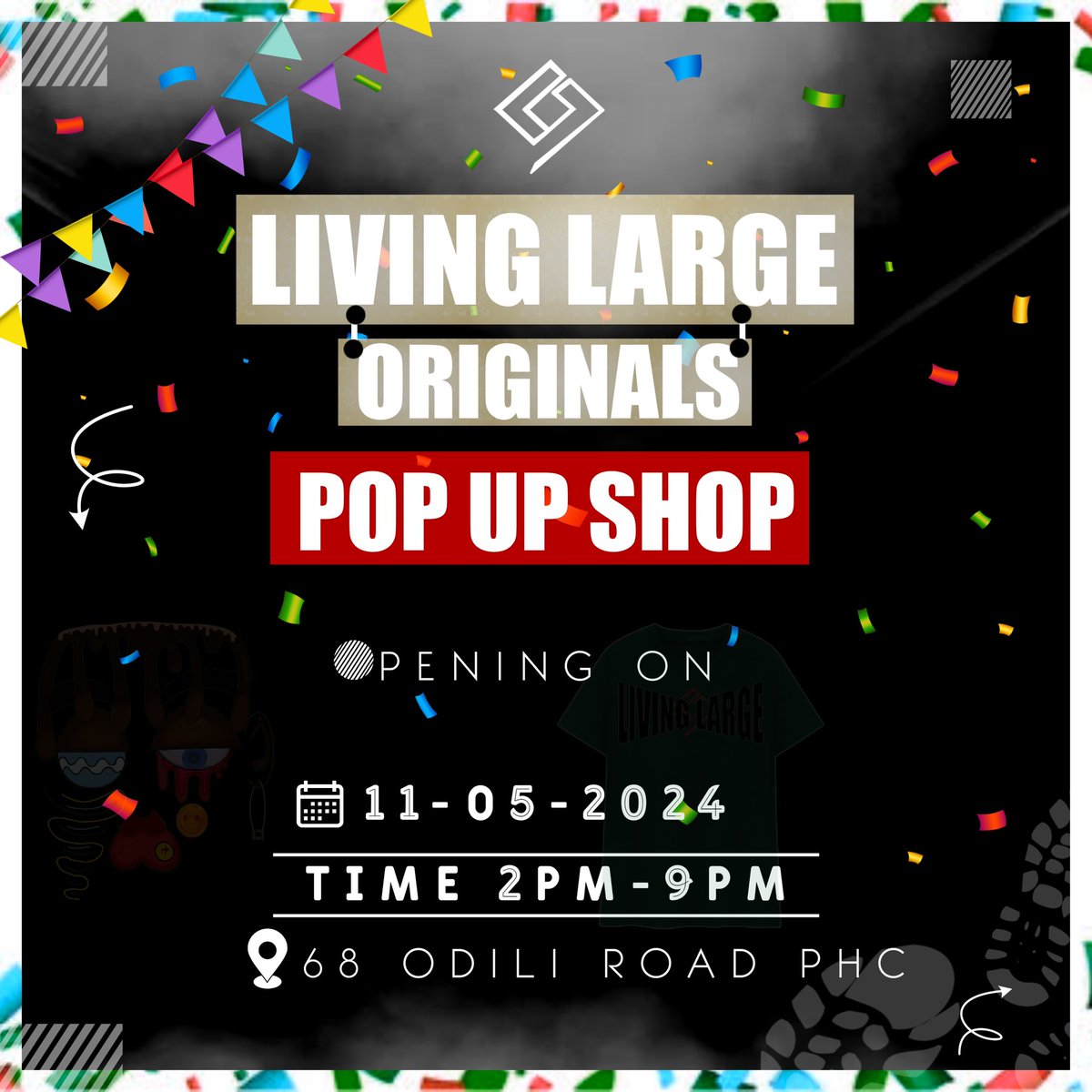 If you’re in ph , join me on 11th Saturday , I’ll be opening my first walk in store with a lot fly / dope collections 
Livinglarge original store , 68 odili road phc 
2pm 🕑