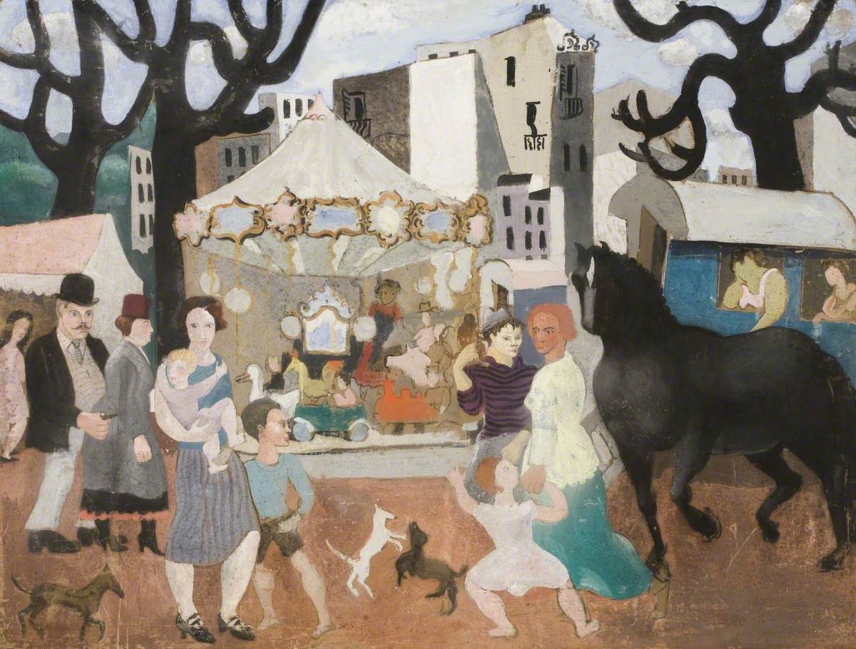 The theme for this week's #OnlineArtExchange is 'Celebration' for @NationalGallery’s Bicentenary #NG200 🎉 We've chosen the joyous 'Fair at Neuilly, France' by Christopher Wood in @TownerGallery collection 🎠 Happy 200 years @NationalGallery 🎊