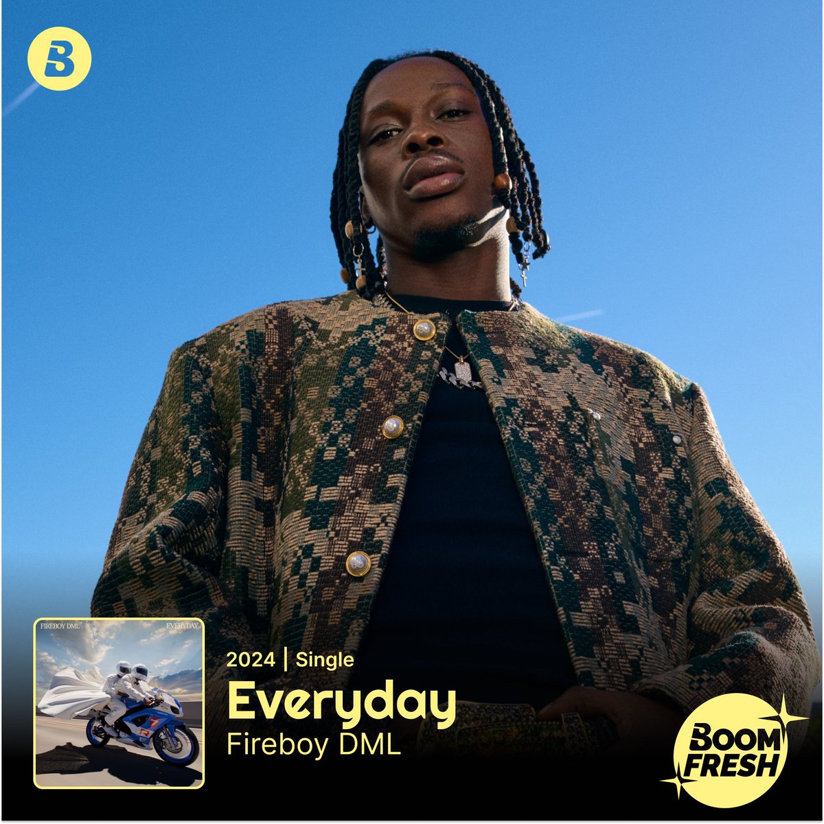 It's Lover Boy Szn as @fireboydml delivers this beautiful jam titled, #Everyday! 🥰✨

Stream this tune on Boomplay! ➡️ Boom.lnk.to/FireboyDMLEver…

#BoomFresh #HomeOfMusic #NewMusicFriday