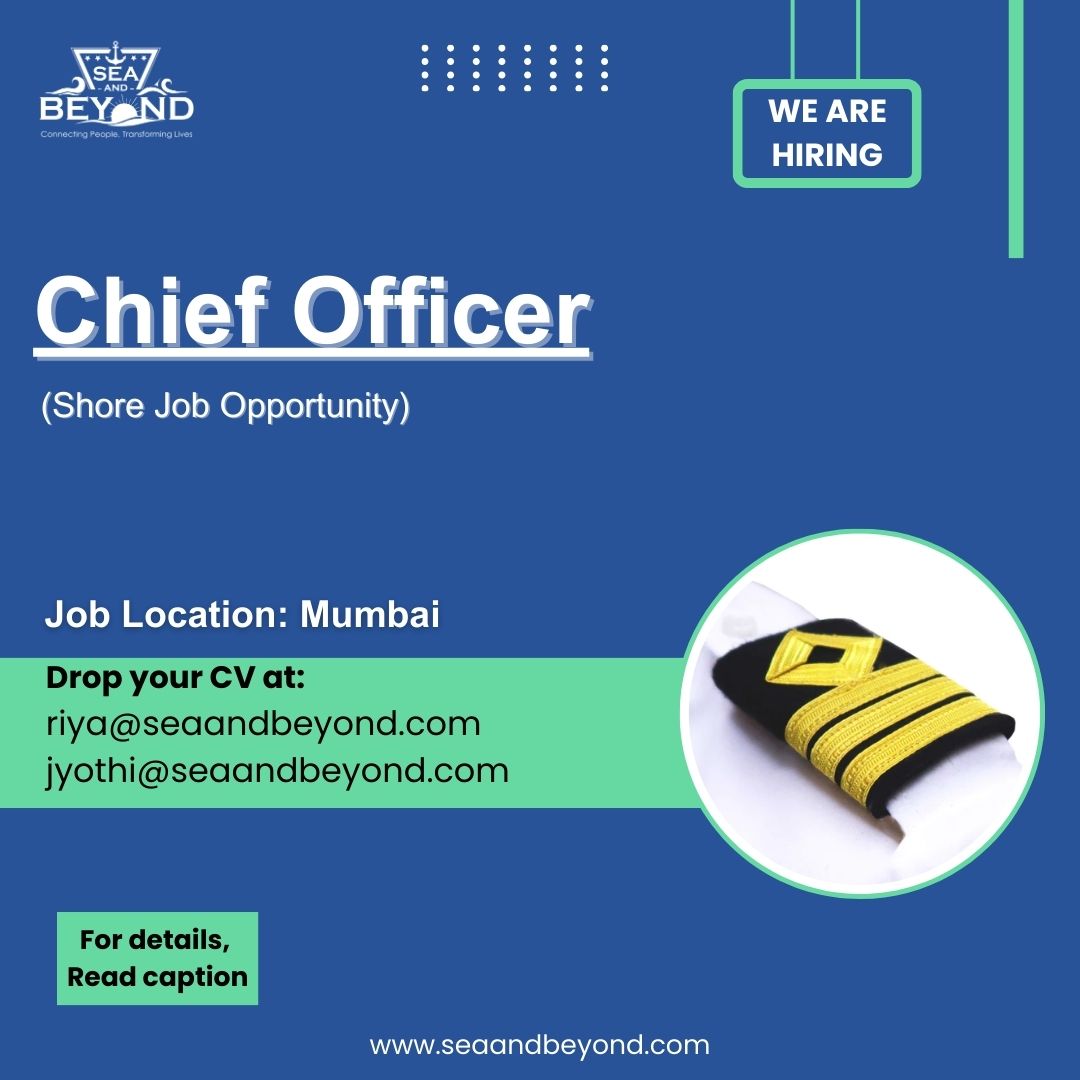 We are #hiring - Commercial Operator

- Chief Officer with 1-2 years of sailing experience
- LNG vessel background

Location : Mumbai

#jobalert #mumbaijobs #chiefofficer #marineknowledge #marinejobs #seaandbeyond #shorejobs