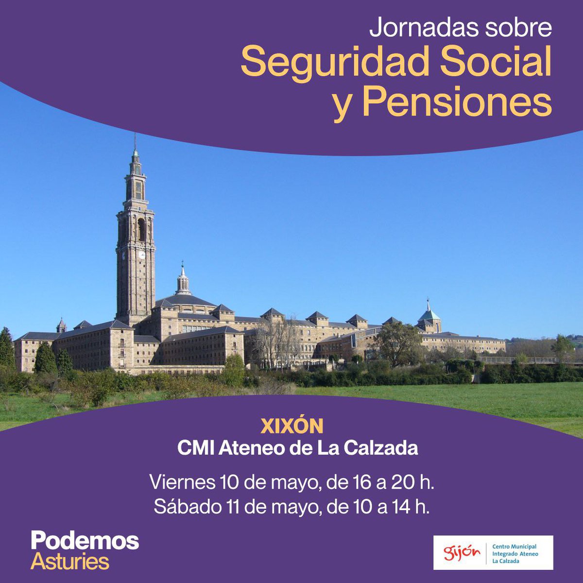 Mañana abriré en #Xixón las jornadas que @PodemosAsturies organiza sobre pensiones. Exposición, debate y reflexión sobre un sistema que debemos asegurar para un futuro de bienestar social digno para todas y todos.