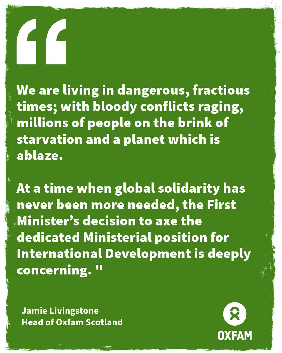 The First Minister’s decision to axe the dedicated Ministerial position for International Development is deeply concerning. He must now show there is no weakening of Scotland’s long-standing commitment to being a good global citizen. Full reaction ➡️ bit.ly/4bxD4jF