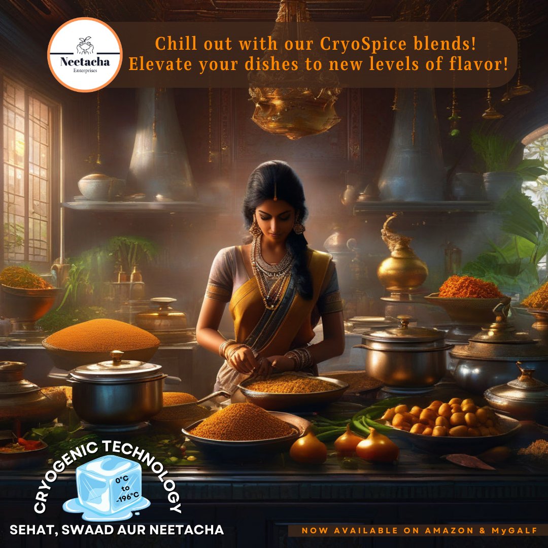 Chill out with our CryoSpice blends!

Elevate your dishes to new levels of flavors and family wellness with Neetacha Premium Spices.

Discover the difference today! 

#CryoSpice #FlavorfulDishes #FamilyWellness #PremiumSpices #HealthyLiving #NeetachaSpices #CookingInspiration
