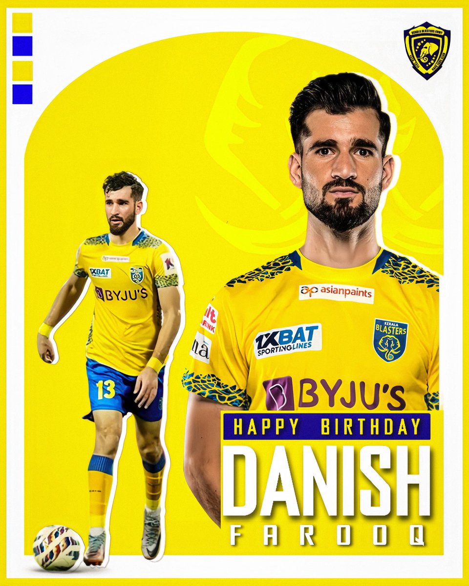 Here we wishing our midfielder Danish Farooq a very Happy Birthday ! 🎂 💛 . #Yennumoppamkbarmy #Keralablastersarmy #Keralablasters #ISL