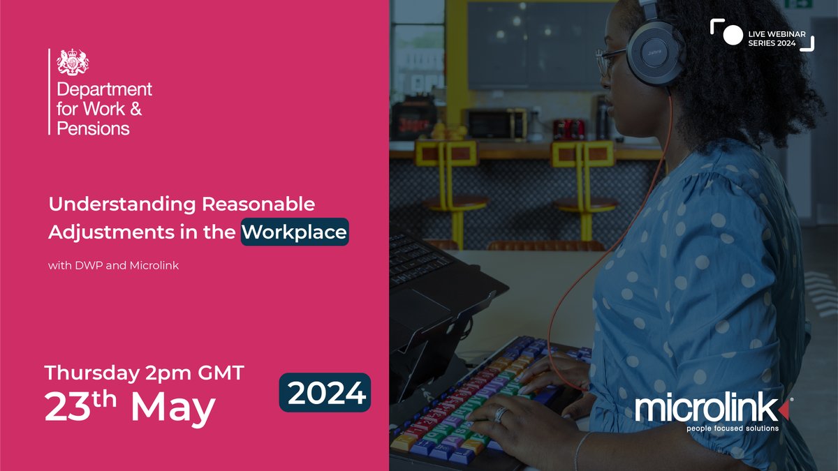 microlinkpc's tweet photo. Join us on May 23rd for an enlightening webinar: Understanding #ReasonableAdjustments in the Workplace! 
Explore #BestPractices for creating #inclusion and more. Hear insights from our CEO @nassersiabi &amp; Client Services Director Helen de Bretton. 

https://t.co/dz32hkQy2B https://t.co/rDieKp2wZu