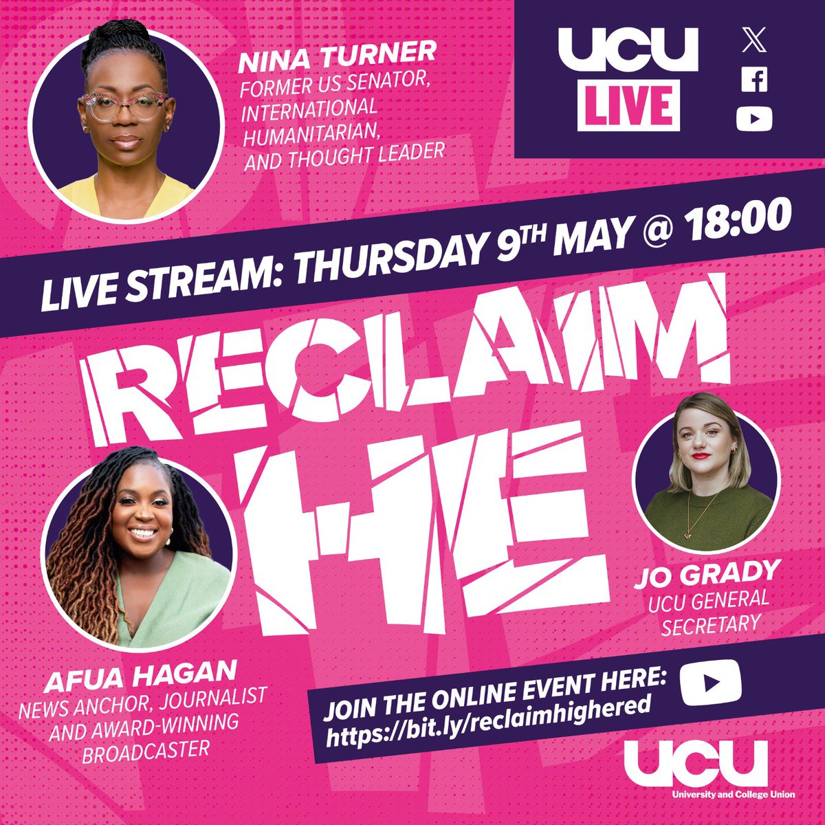 It's time to #ReclaimHigherEd ✊ Join us online tonight at 18:00 to find out more 📢 🔗bit.ly/reclaimhighered
