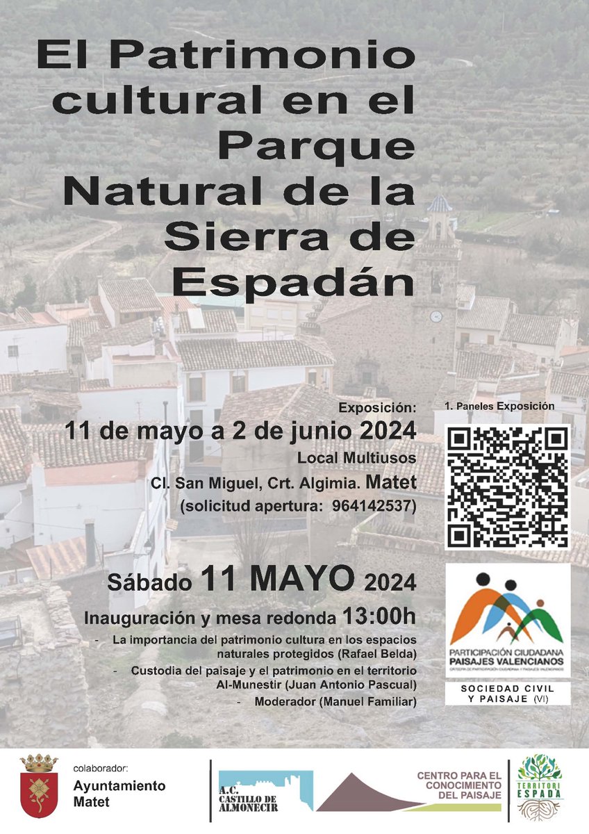 Os esperamos para reflexionar sobre la importancia del paisaje -patrimonio en los espacios naturales y la trascendencia de la custodia del territorio en la Sierra de Espadán. #catedrapaisaje #custodiaterritorio #sierraespadan #centroconocimientopaisaje