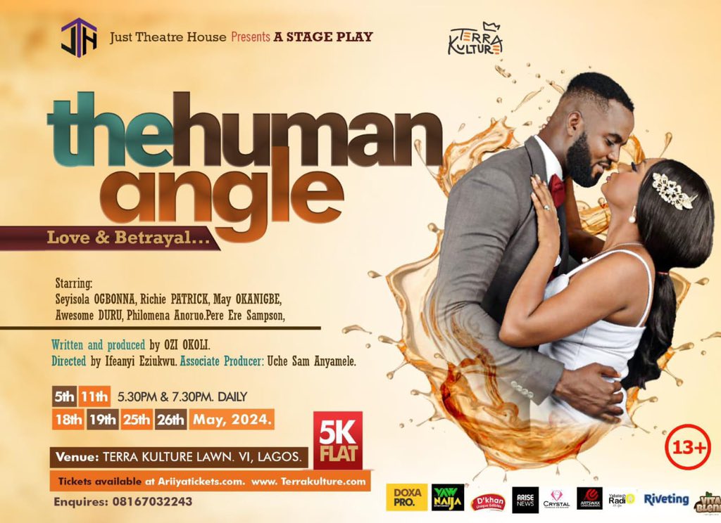 Have you heard???
Our show continues this weekend  and we are super excited to show you what we’ve been cooking.

Purchase your tickets at ariiyatickets.com/event/the-huma…

Director: @ifeanyi_eziukwu

Ticket Price: ₦5,000

#MayPlays #TheHumanAngle #LoveAndBetrayal #LagosTheatre
