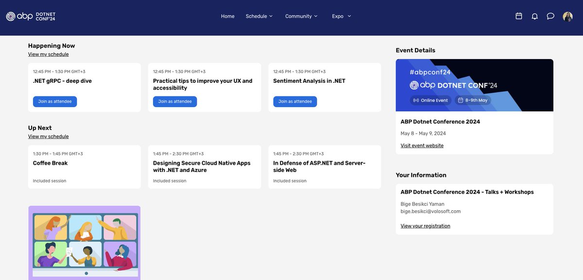 Happening Now in ABP Dotnet Conf'24: 🔴 .NET gRPC - deep dive with @irina_scurtu 🔴 Practical tips to improve your UX and accessibility with @EngstromJess 🔴 Sentiment Analysis in .NET with @EngincanVeske #abpconf24 #dotnet