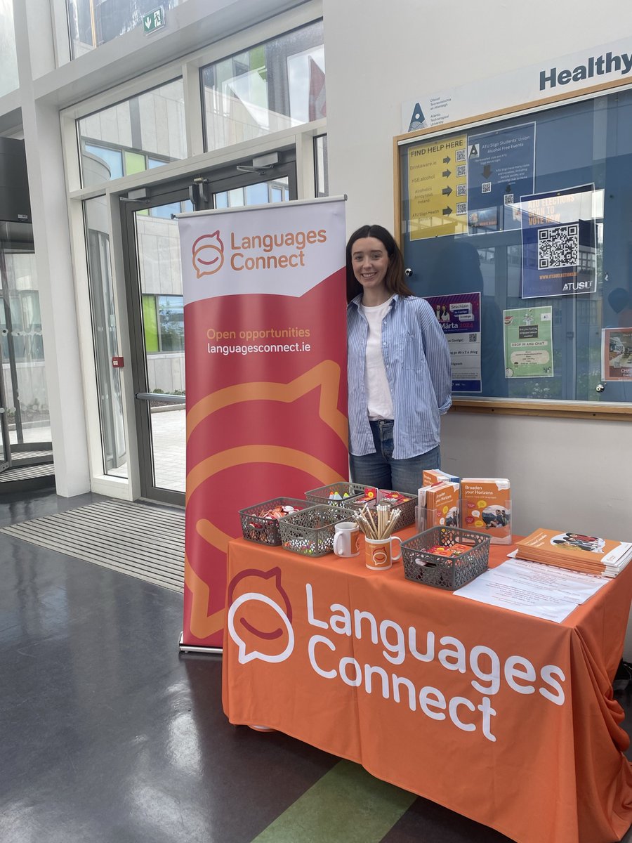 Delighted to be here at Northwest Careers Fest in ATU Sligo, highlighting the many opportunities that learning languages can give students. Drop by and see us!