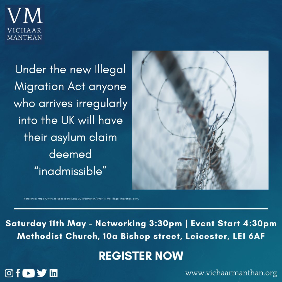 Effectively managing the complexities of irregular migration necessitates a nuanced approach. How can the UK achieve this equilibrium?   

Join us for an insightful discussion with expert speakers as we explore this pressing issue.  

Link to register: …-illegal-immigration.eventbrite.co.uk