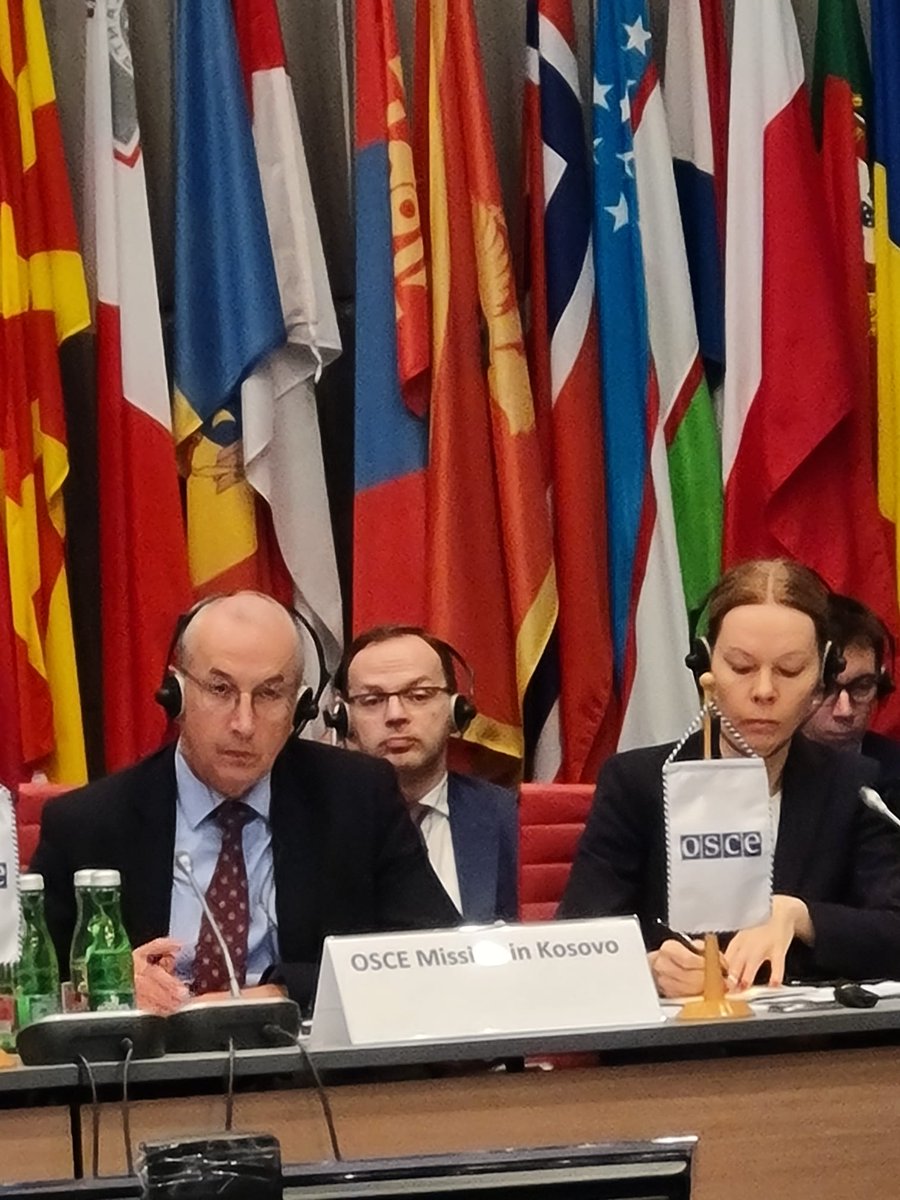Welcome Amb.@DavenportOSCE, Head of @OSCEKosovo at today's Perm. Council. 🇸🇮 and other2⃣5⃣part.States in Joint Statement stressed the: ➡️value of OMiK ➡️need for normalizing relations between Kosovo and Serbia ➡️support to OMiK's commitment to women's rights and gender equality