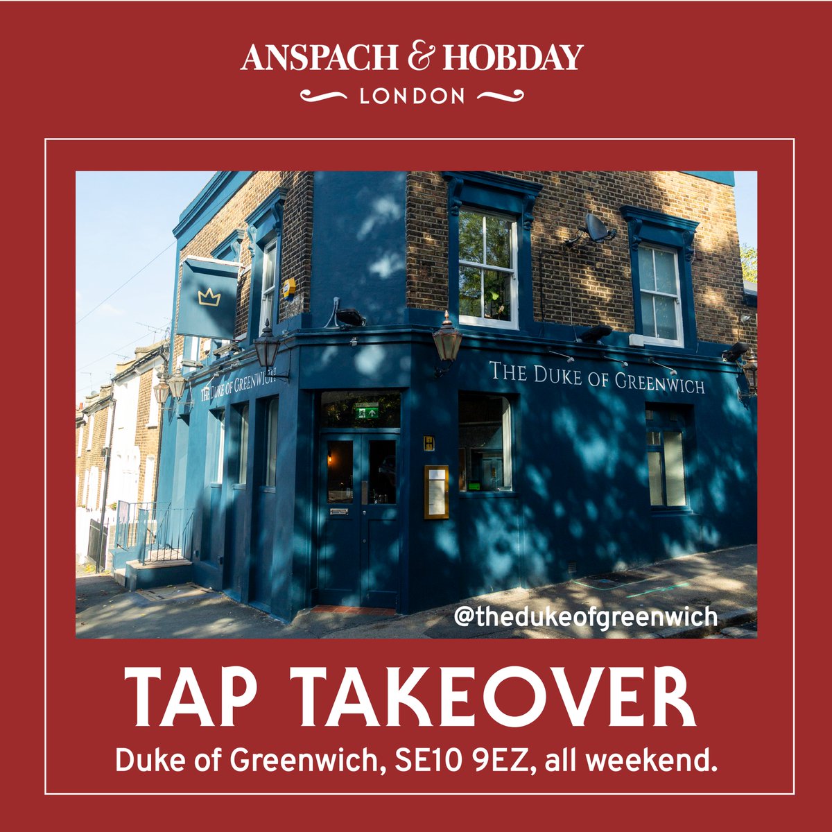 This weekend we're going to the best beer garden in Greenwich! All weekend tap takeover, with a sweet inside/outside bar set up and all our greatest brews. See you at the Duke of Greenwich, SE10 9EZ.