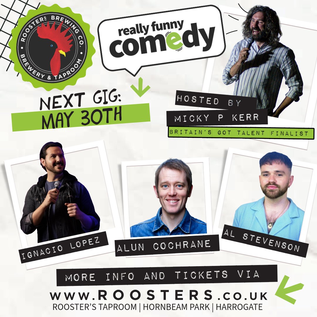 Really Funny Comedy - May 30th! 🎤 🌟 Award-winning stand-up comedian Alun Cochrane, known for his appearances on Michael McIntyre’s Comedy Roadshow & Russell Howard’s Good News. With his knack for observational comedy & storytelling, you know you're in for a cluckin good night!