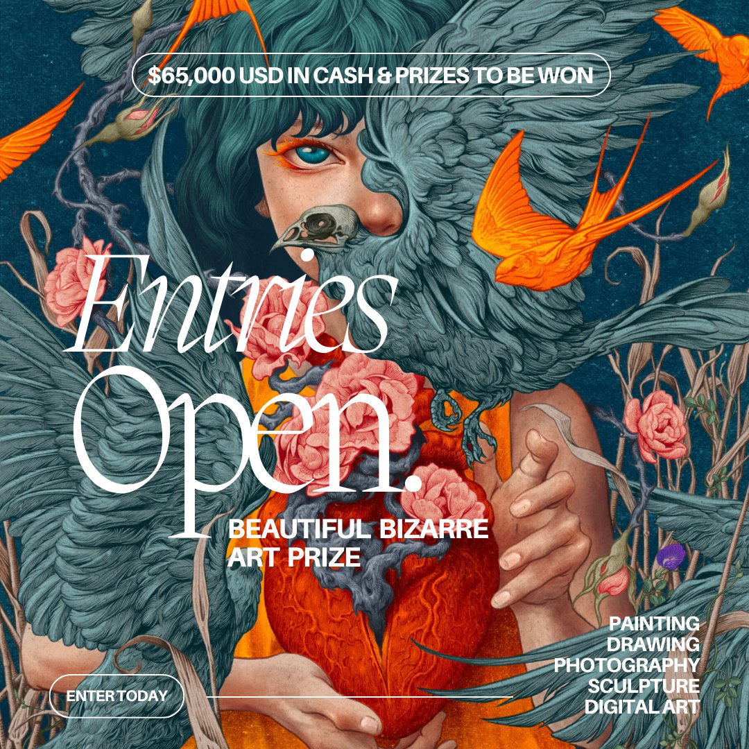 📢Call on our creative collective! Check out our new sponsorship of 𝘿𝙞𝙜𝙞𝙩𝙖𝙡 𝘼𝙧𝙩 𝘼𝙬𝙖𝙧𝙙 at the 2024 Beautiful Bizarre Art Prize! @BeautifulBzarre Get ready to be inspired and don't miss a chance to win big with your masterpiece🤩