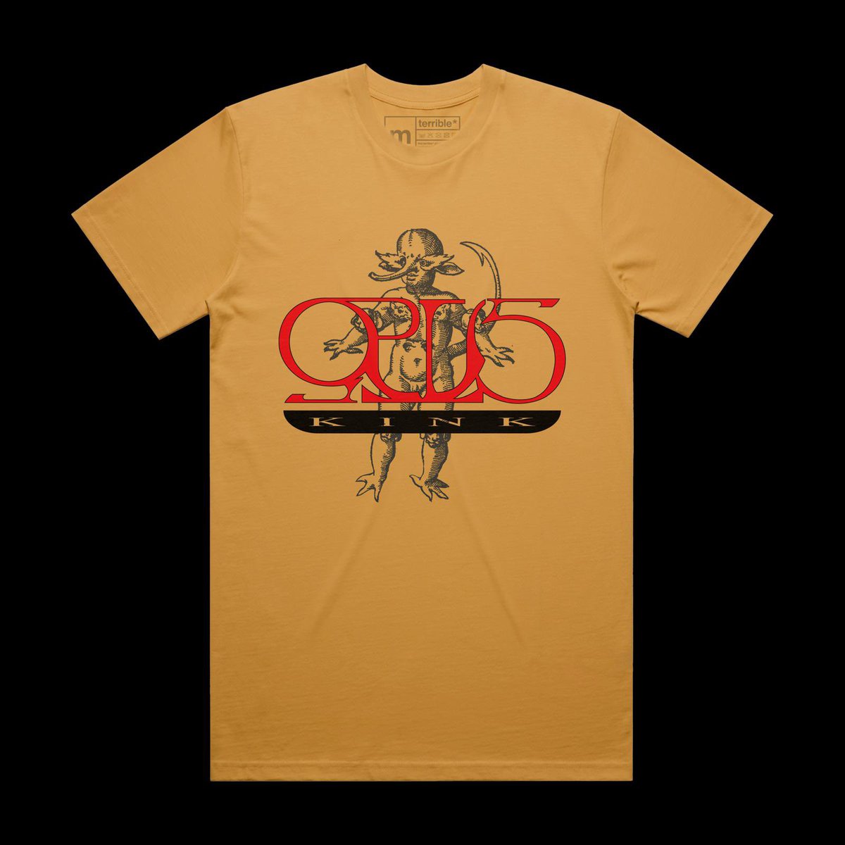 New limited edition gold tee designed by State of Denial - run of only 100, once they’re gone they’re gone. Buy now:

opuskink.terrible.group/products/kinkl…