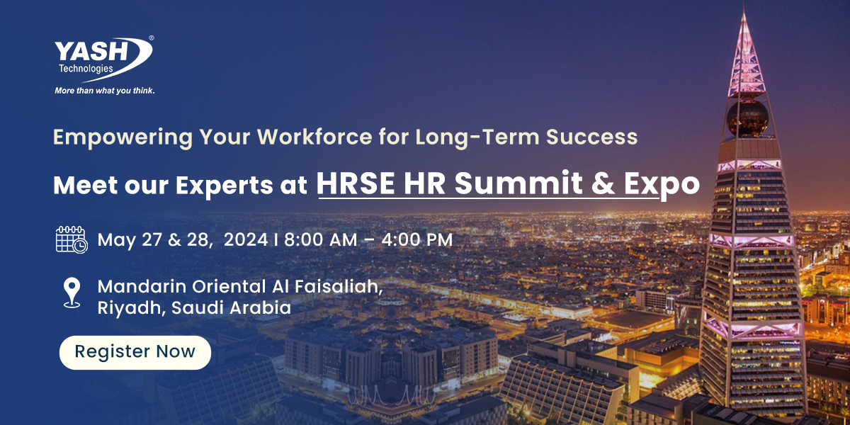 Join @YASH_Tech at the #HR Summit & Expo - KSA for an exclusive look into the future of #HRtransformation and reshaping your talent management strategy. Get a first-hand experience of our AI-powered solutions that are making waves. Register now! hubs.la/Q02wF8_F0