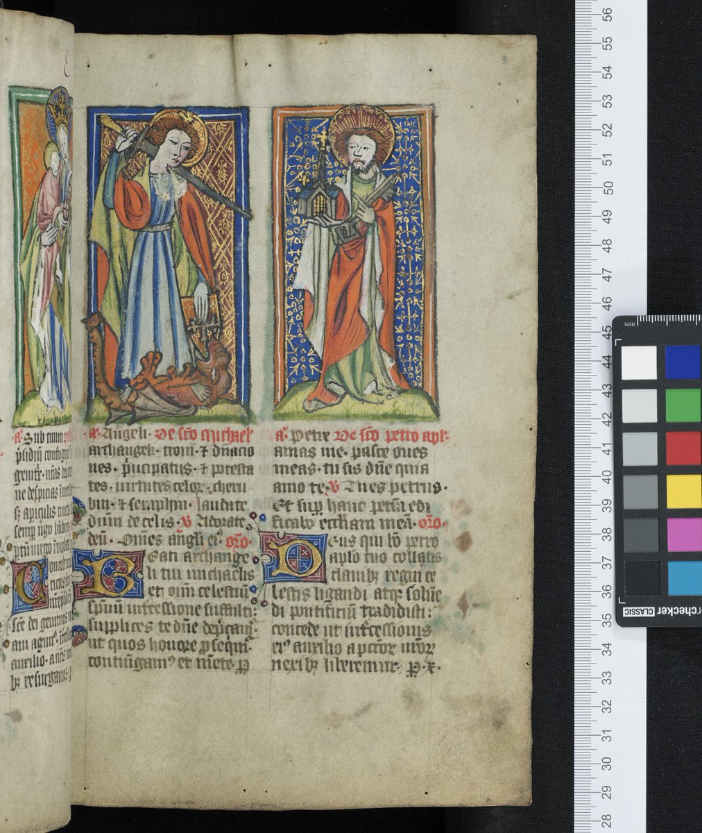 MS 94 is now available online. MS 94 is a 15th century Hours of the Virgin, and also contains Middle English devotional texts. (Pictured: 2v and 3r)

You can view it here: digital.bodleian.ox.ac.uk/objects/c1b12b…