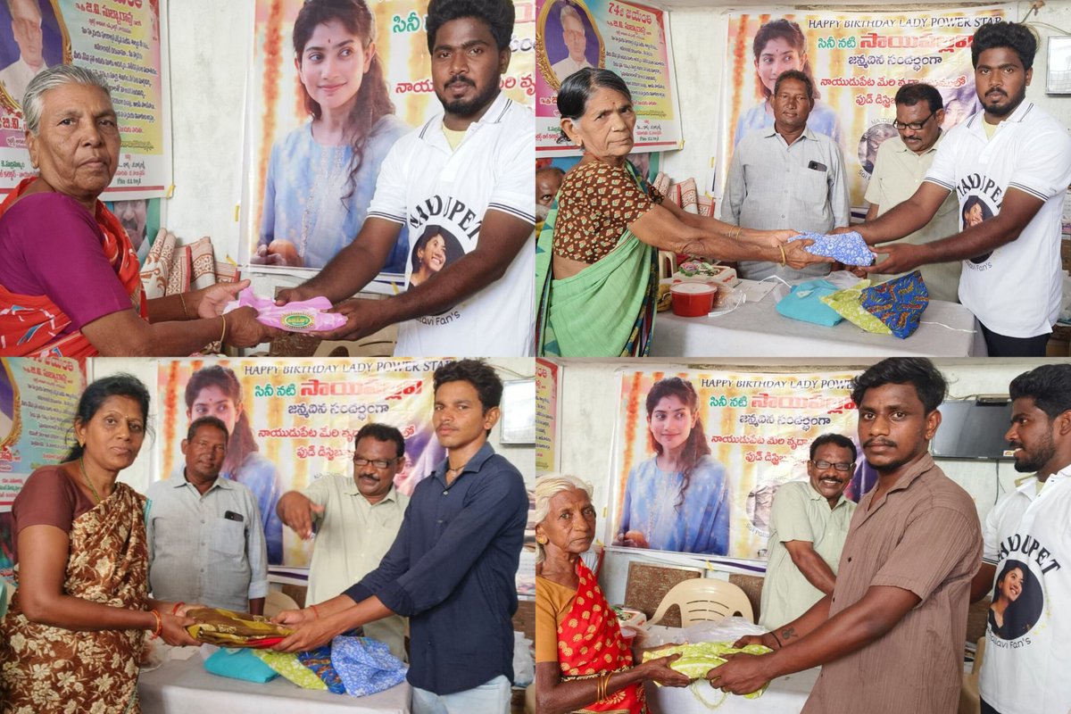 On the occasion of Sai Pallavi's birthday, our fans donated blood to Thalassemia children n pregnant women at Nandyala Blood Bank Centre to help the need 🙏♥️

Sarees donated by Naidupet Saipallavi fans

<a href="/Sai_Pallavi92/">Sai Pallavi</a> ✨🤍
#HBDSaiPallavi #SaiPallavi