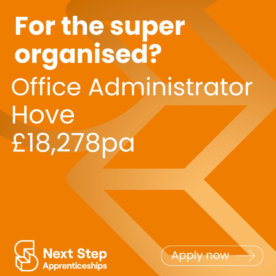 Office Administrator - £18,278 PA - Office Administrator Apprenticeship - Hove

Apply now - nextstepapprenticeships.co.uk/jobs/office-ad…