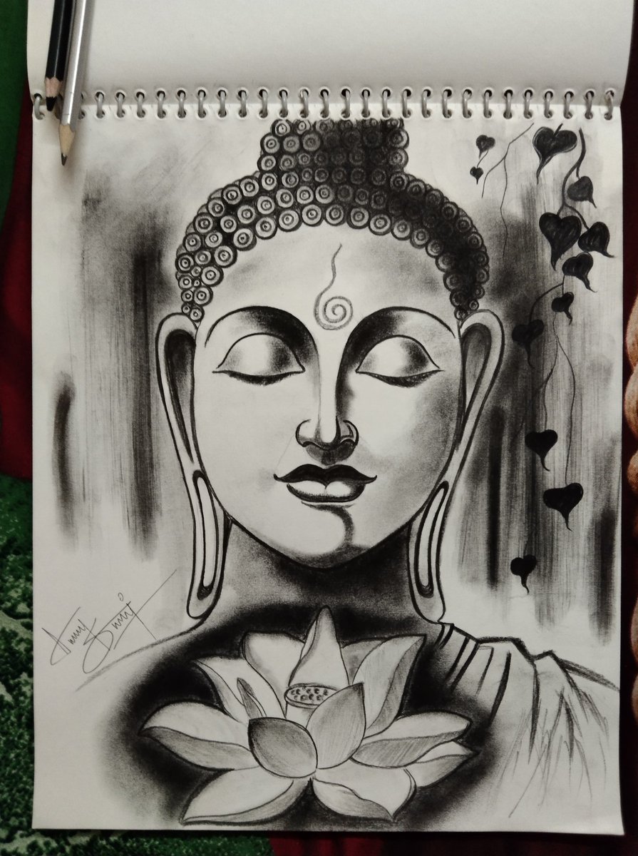 गौतम बुद्ध🕉️🚩2020🖼️🖌️🎨
My Charcoal Artwork On Paper✍️✏️ 
#ArtAndAmanSaroj #Art #NFT #ETH #Artist #ArtistOnX