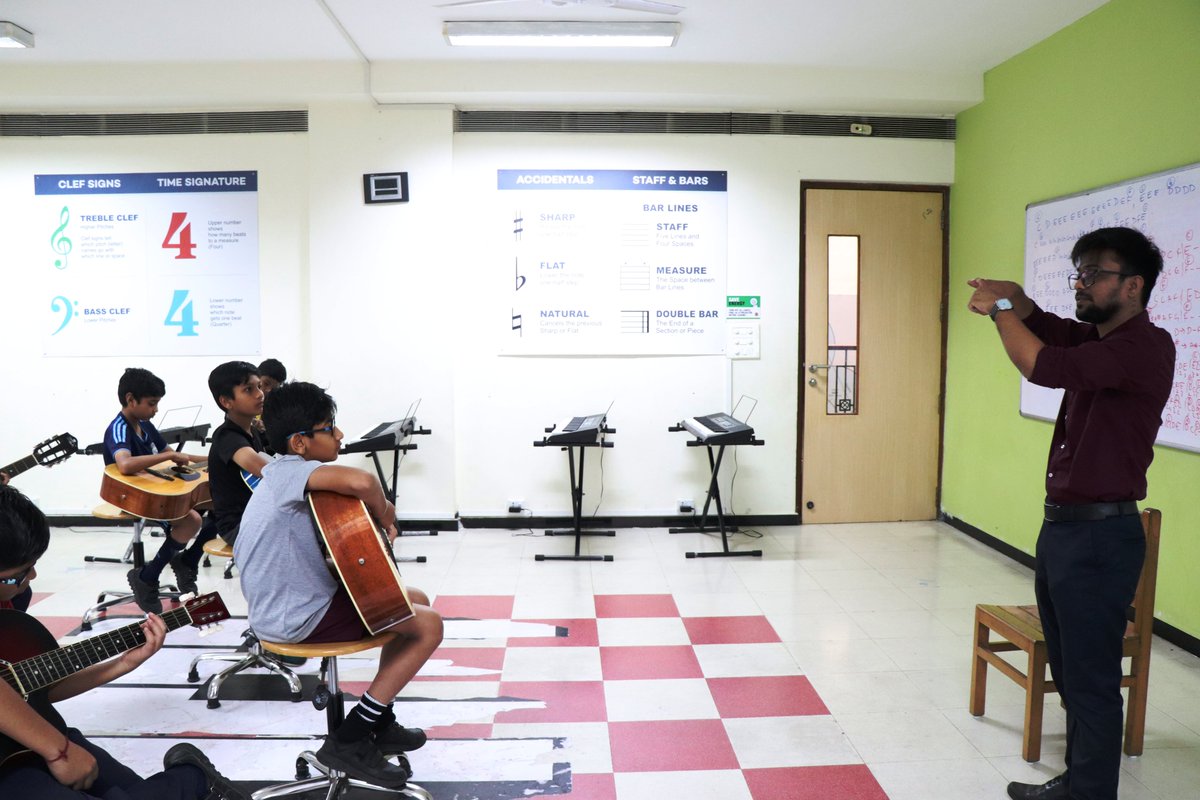 Guitar activity camp - Class - V:

Guitar activity camp was organised for grade V students for 7 working days between 24th April to 3rd May 2024.