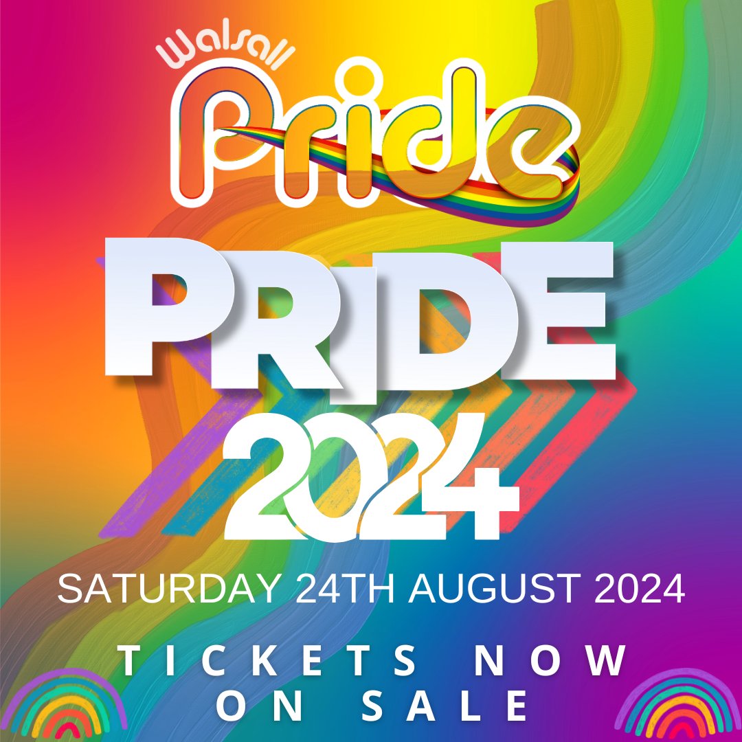 #PrideMonth is here &amp; #WalsallPride is on the horizon. You can book tickets now for the event which will be held Saturday 24th August in the Arboretum walsallpride.org/event-details/…