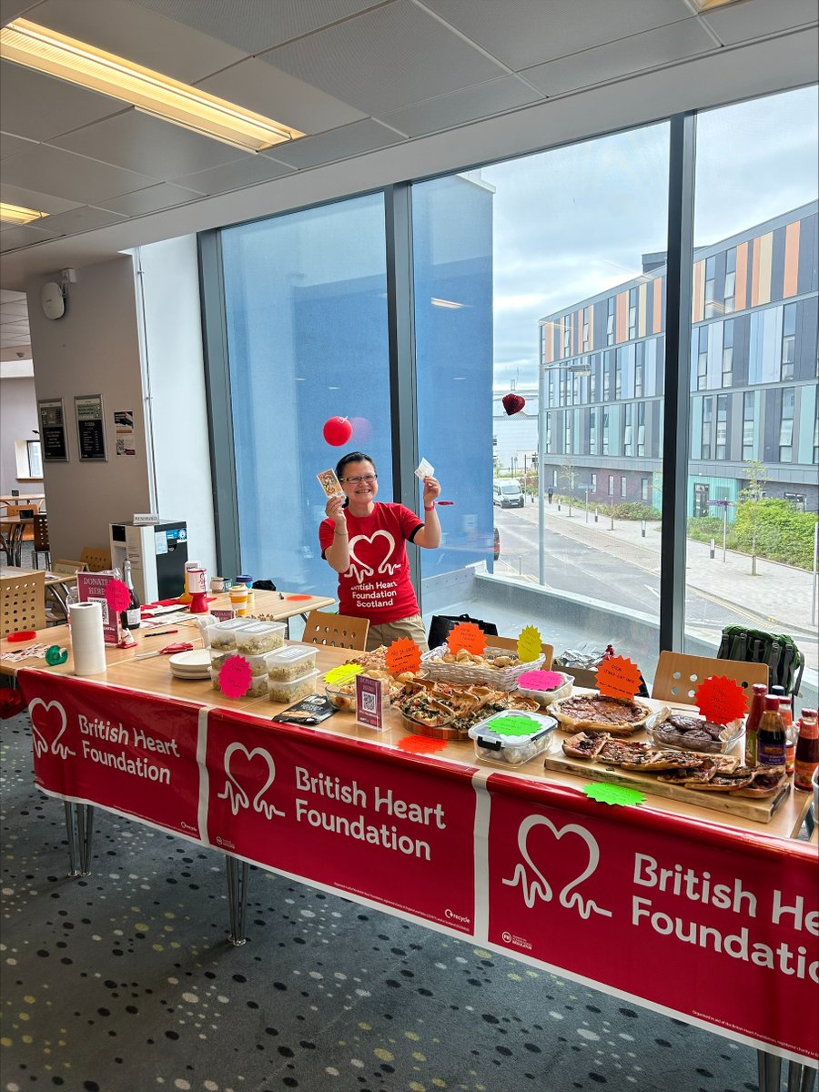 📢🥳The Bake(r) sale has started in the Drum to raise money for @TheBHF 🫀 Please come along to get treats and raffle tickets until 14:00🎉 There is a wide range of sweet and savoury dishes on sale and they are flying off the table so get down early to avoid disappointment!🏃