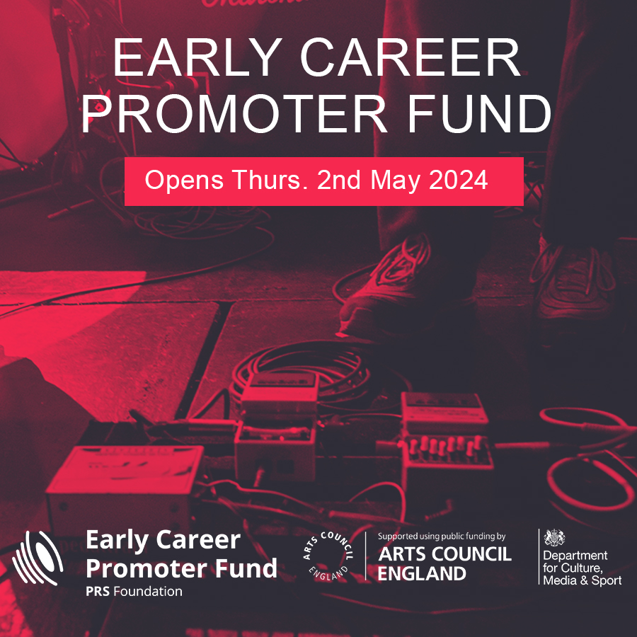 Fab Early Career Promoters in England @PRSFoundation with funding from @ace_national & @DCMS launched this excellent new fund with grants of up to £3,500 Guidance / FAQs & links to APPLY at ➡ prsfoundation.com/funding-suppor…