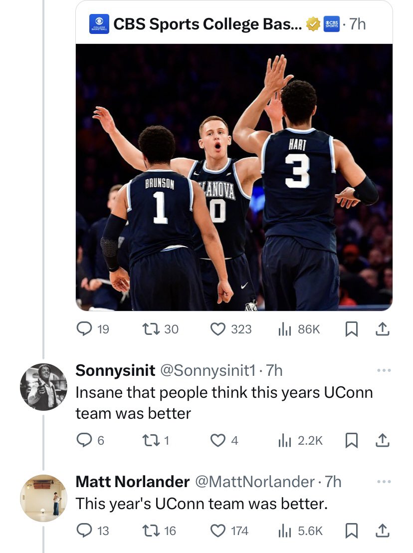 BREAKING: @NovaMBB fans hanging onto relevance get shut down by basketball insider 😂😂😂