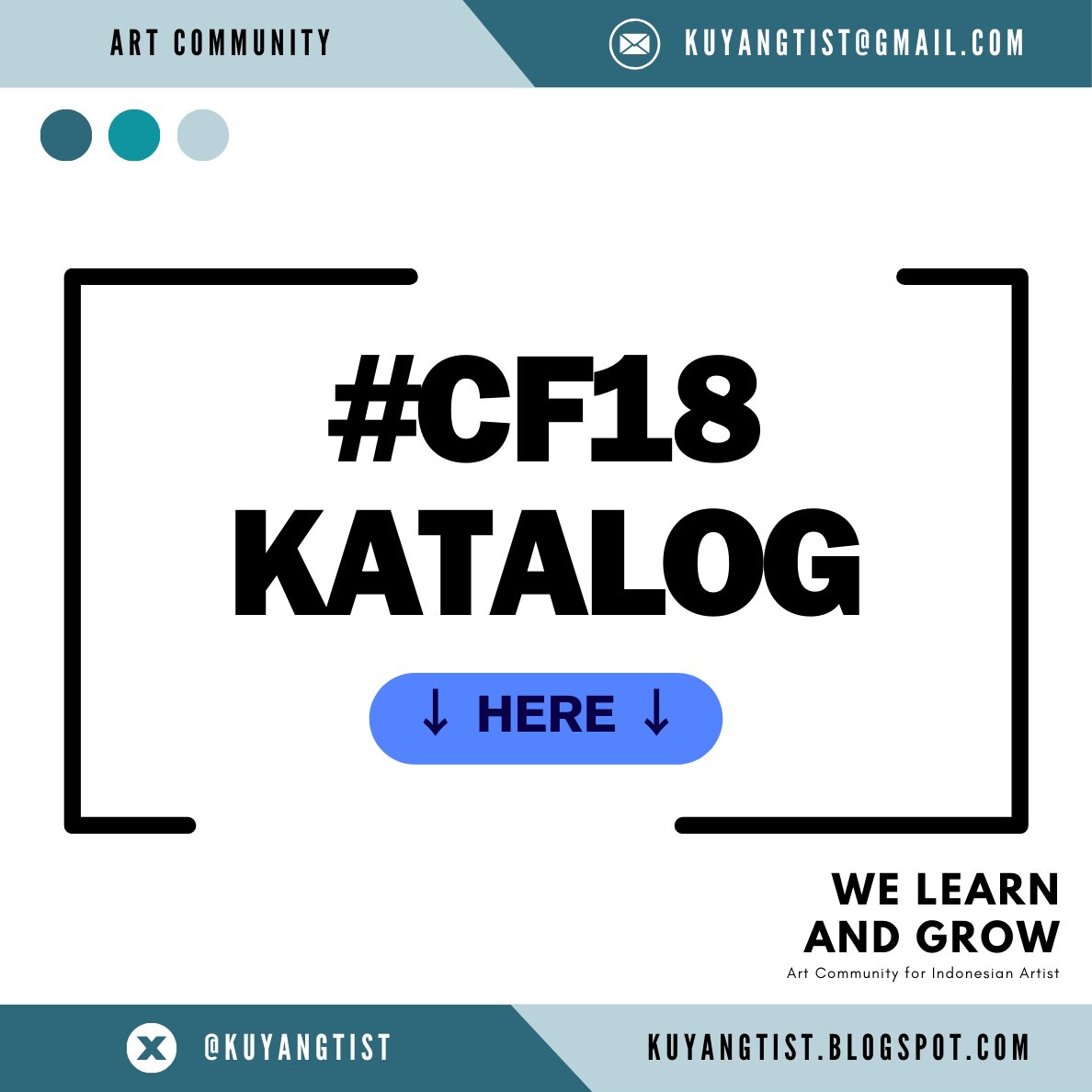 📌KUYANGTIST MEMBER ONLY 
📌DROP YOUR #CF18 CATALOGUE HERE 
📌RT, LIKES AND REPLY ARE APPRECIATED   

NOTE: Member disini yang dimaksud adalah para artist yang tergabung dalam grup WhatsApp ya
#cf18catalogue