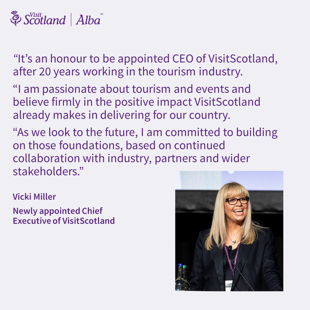 We are thrilled to announce that Vicki Miller has been appointed as our new Chief Executive. visitscotland.org/news/2024/new-…
