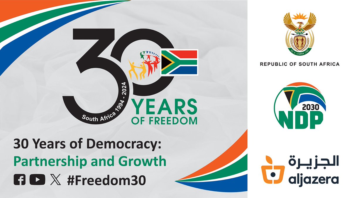Congratulations to the South African Embassy on 30 years of Freedom Day! 🇿🇦✨
Here's to a brighter future and continued progress
#AljazeraMarkets #FreedomDay #SouthAfrica
@rsaembassyinksa