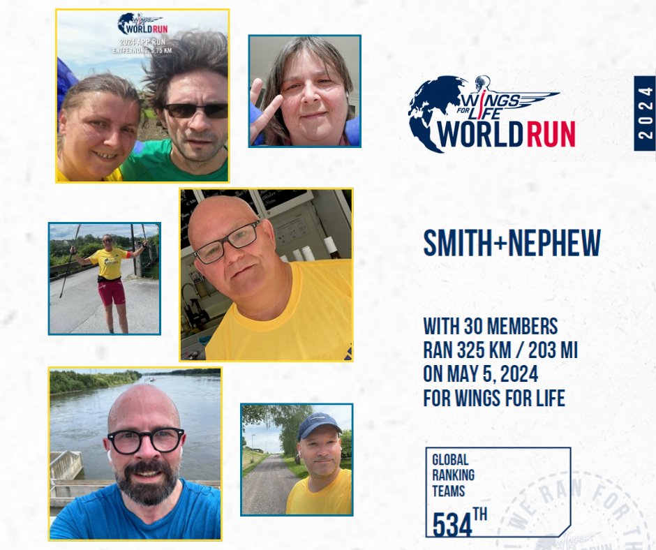 🏃‍♂️30 of our colleagues across Europe, ran over 325km/203mi in the #WingsForLife 2024 world run in order to raise money to drive the next steps in spinal cord research, raising over £1200 for the charity 🙌 #WingsForLife2024 #WorldRun #Community