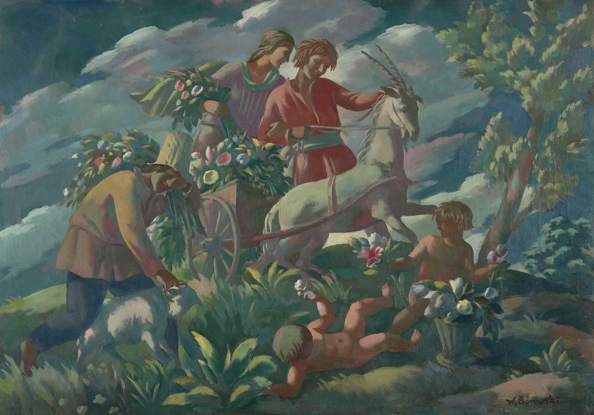 Wacław Borowski - Wiosna (olej na płótnie, 79,5 x 115 cm), ok. 1923, Muzeum Narodowe w Warszawie. #PolishMastersofArt