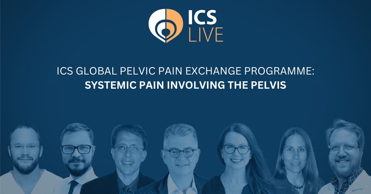 Join the live discussion tomorrow (9:30am EST / 2:30pm UK) The online session will cover systemic pain involving the pelvis All information is available here: ics.org/calendar/1258 #PelvicPain #ICSEducation #PelvicFloorDisorders #AlliedHealthProfessionals