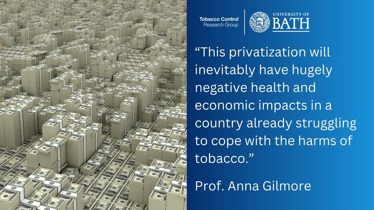 BathTR's tweet photo. 🧵1/3
A large stake in Egypt’s formerly state-owned #tobaccoindustry is now owned by Philip Morris International.
Prof. Anna Gilmore is quoted in this in-depth @examinationnews investigation on the health implications of tobacco industry #privitisation.
https://t.co/oLXEBQnRrx https://t.co/tqp2r4yFoF