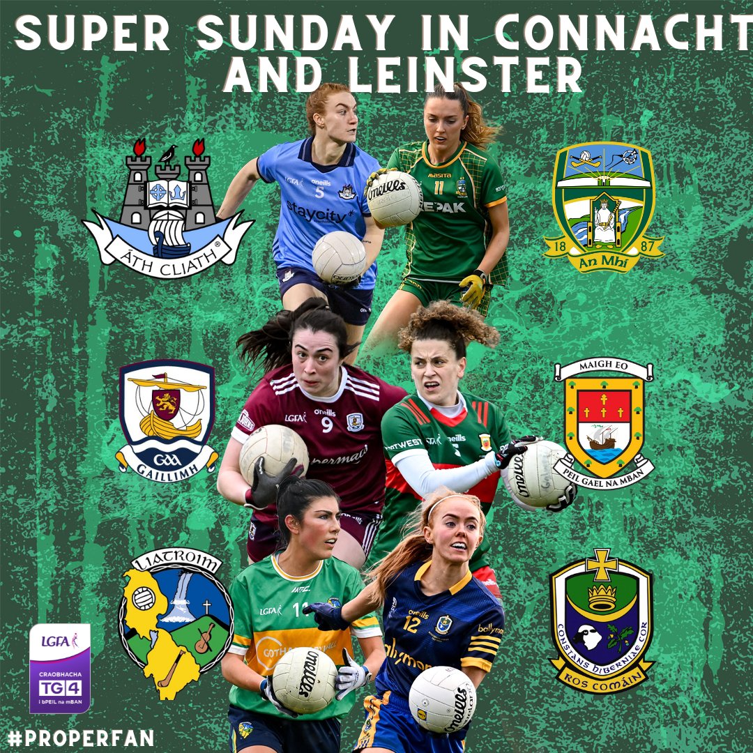 Super Sunday in @ConnachtLGFA and @LeinsterLGFA! Sunday May 12 @LeinsterLGFA Senior Final - @dublinladiesg v @meathladiesMLGF - 11.45am - @CrokePark Tickets➡️ bit.ly/4acW3yU @ConnachtLGFA Senior Final - @GalwayLgfa v @Mayo_LGFA - St Brigid's, Kiltoom, Co. Roscommon…