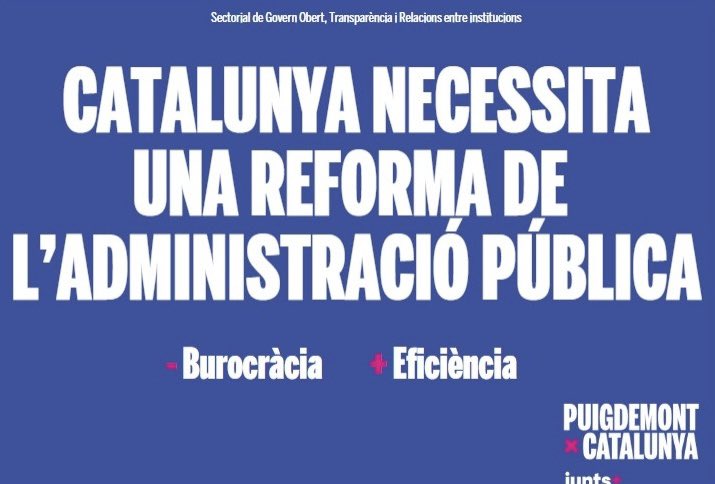 En definitiva, Catalunya necessita reformar profundament la seva Administració Pública.

Vegem els principis que guien la proposta de <a href="/JuntsXCat/">Junts per Catalunya🎗</a>

👇🏻👇🏻
