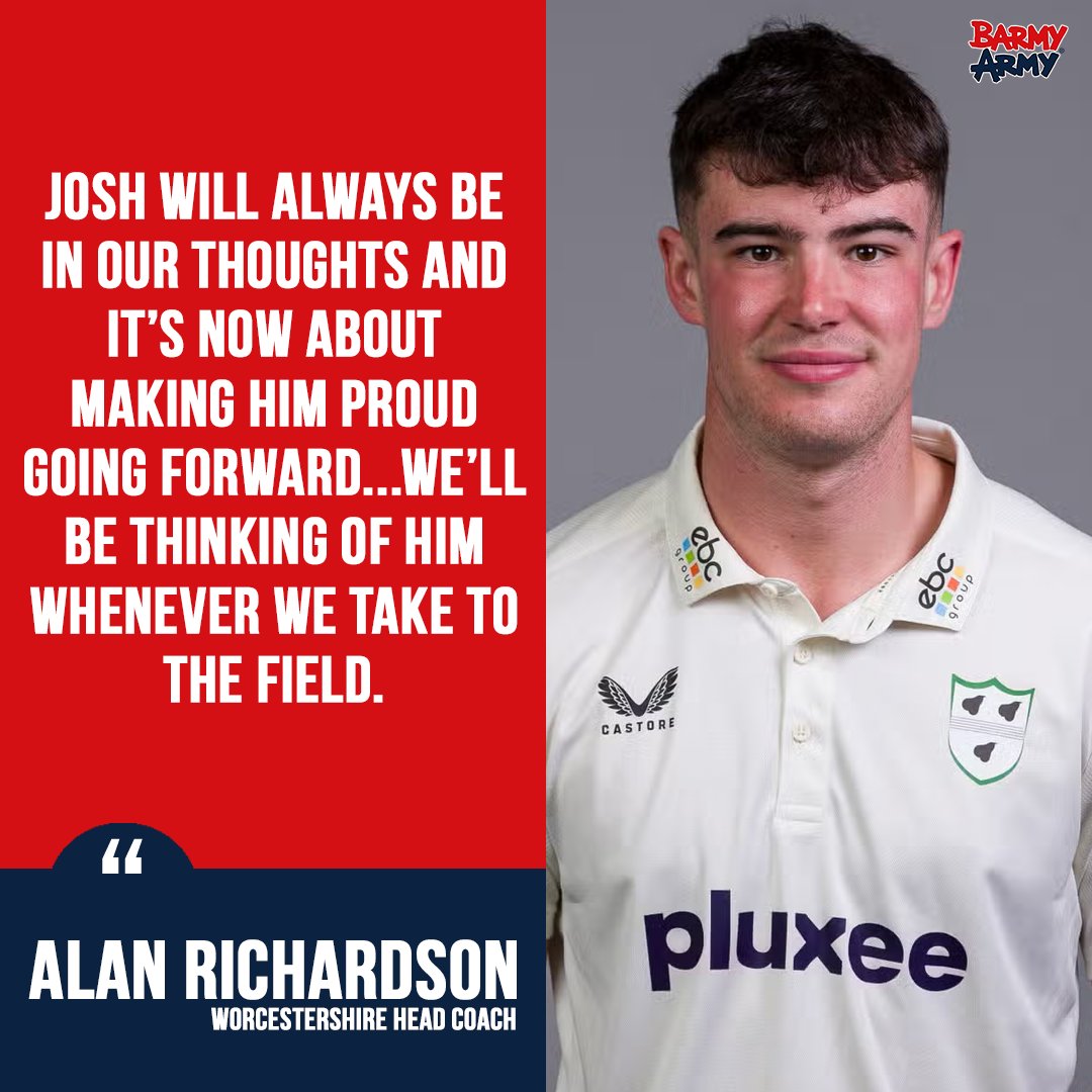 The Head Coach of @WorcsCCC has been speaking about how the club have been coping with the awful recent news of Josh Baker's passing. The team will wear his number 33 for the rest of the season on their shirt 💚