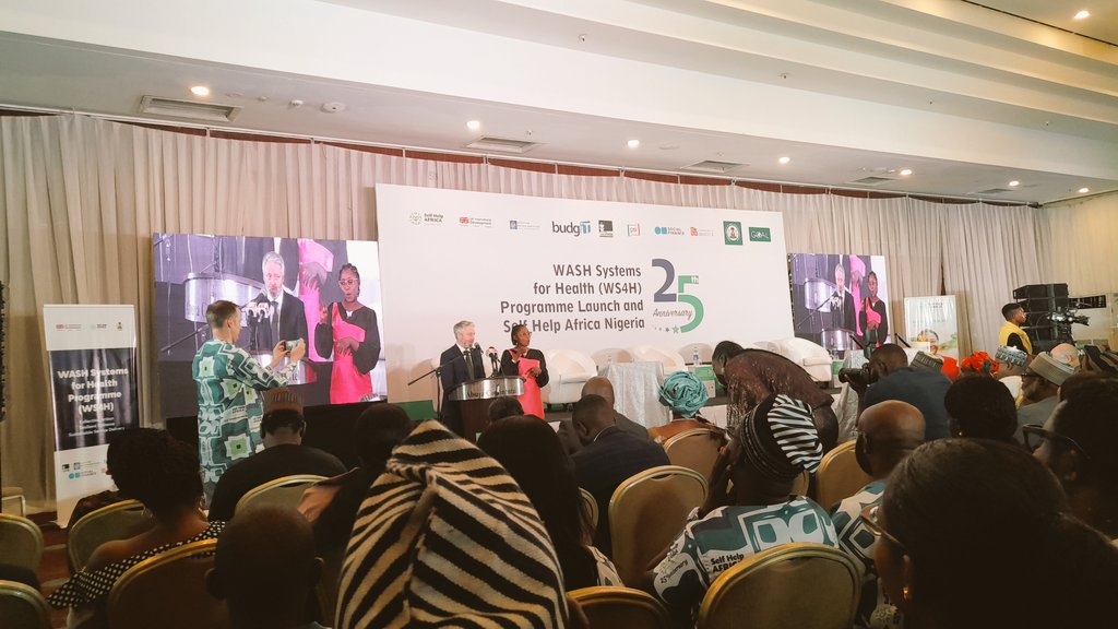 Mr. @Feargalll CEO @selfhelpafrica 
Keynote address at the ongoing launch WASH Systems for Health (WS4H) & 25th anniversary event . 

#SHANaijaAt25 #25YearsofImpact #SDGRadio #SDGRadioNG #BeTheFuture